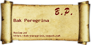 Bak Peregrina névjegykártya